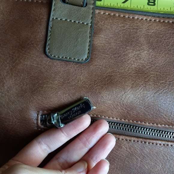 NWOT Brown Vegan Leather Whipstitch Detail Purse SouthwesternMinimalist OldMoney - Picture 16 of 16